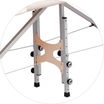 Składany stół do masażu PROMASTER ALU ULTRA - dodatkowa para nóg poprawia stabilność stołu