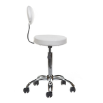 Taboret kosmetyczny z oparciem BH-7289 Biały - 3