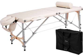 Stabilny, składany stół do masażu Pro Master ALU z aluminiową podstawą, 2 segmentowy