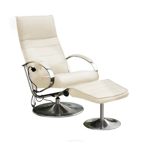 Fotel relaksacyjny Chrodis z obiciem w kolorze białym