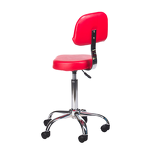 Taboret kosmetyczny z oparciem BH-7268 Czerwony - 5