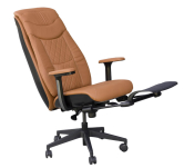 Fotel biurowy z masażem PW 240. Rozkładany podnóżek