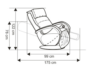 Wymiary fotela masującego Barcelona
