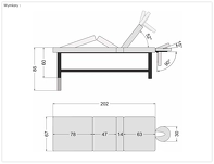 Leżanka SPA Manual  - wymiary techniczne 
