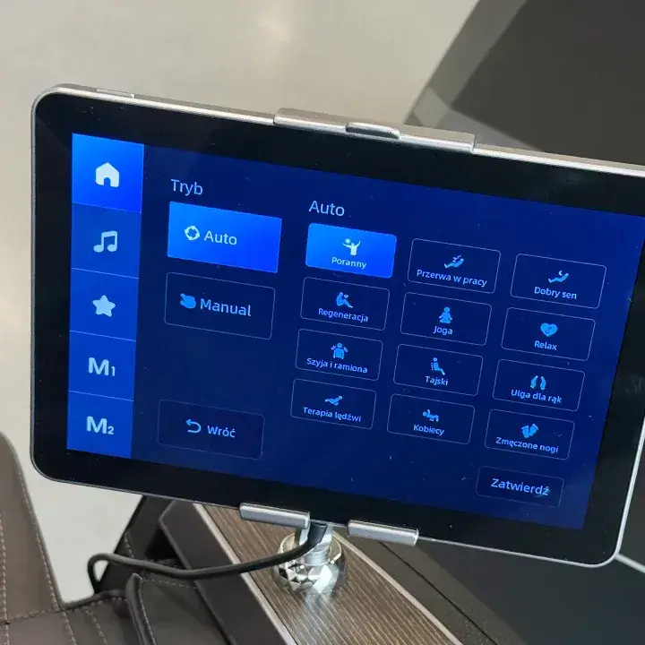 Tablet sterujący fotela masującego Pro-Wellness PW630t