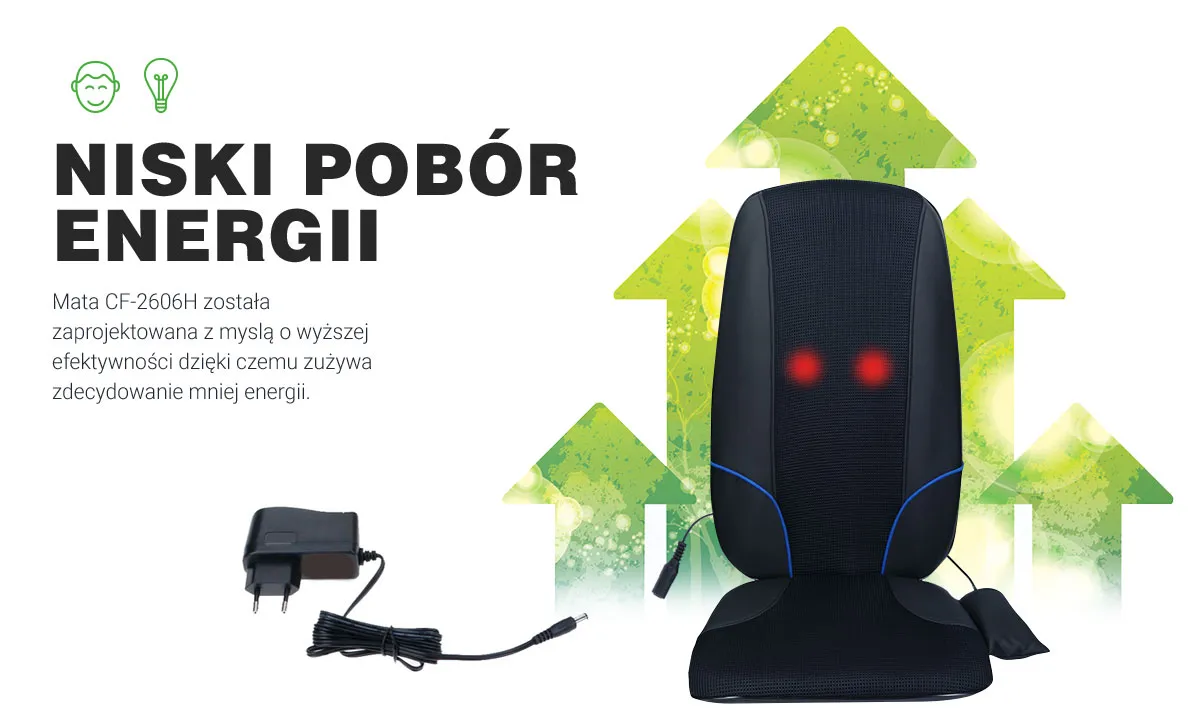 Niski pobór energi maty masującej MEDIVON CF-2606H Niski pobór energi maty masującej MEDIVON CF-2606H
