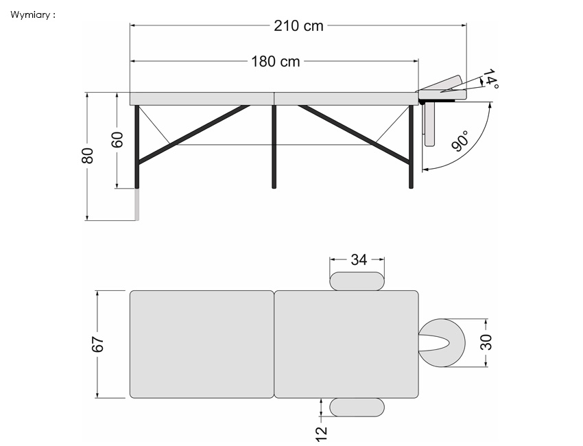 Parametry składanego stołu do masażu Premium Ultra