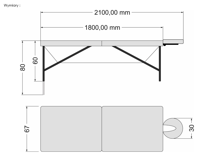 Parametry składanego stołu Aura Alu