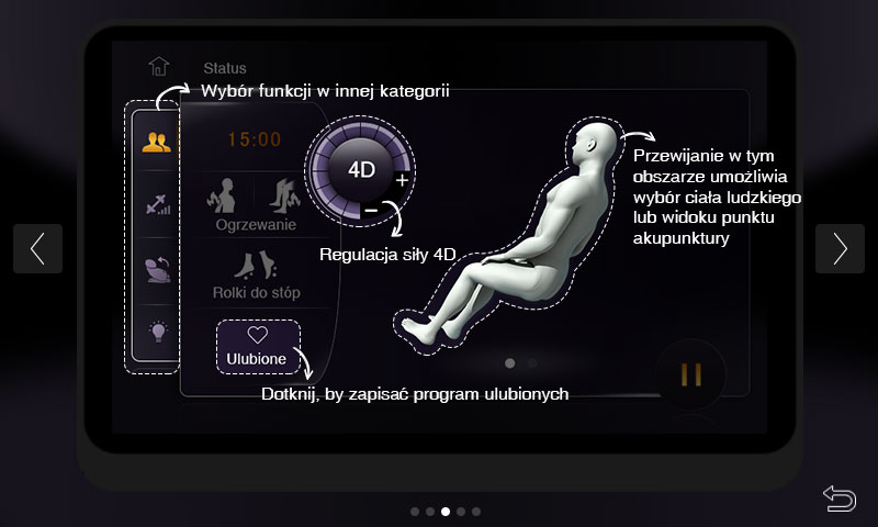 Ekran dotykowy fotela PW 720