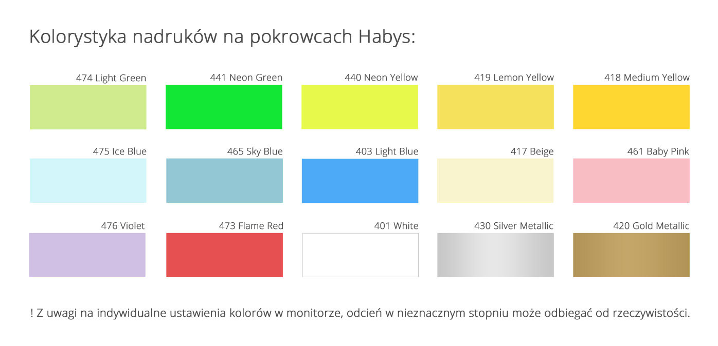 Kolorystyka nadruków reklamowych na pokrowcach habys